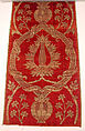 Panel, Silk, metal wrapped thread; cut and voided velvet, brocaded