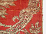 Panel, Silk, metal wrapped thread; cut and voided velvet, brocaded
