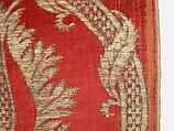 Panel, Silk, metal wrapped thread; cut and voided velvet, brocaded