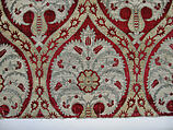 Textile Fragment, Silk, cotton, metal wrapped thread; cut and voided velvet, brocaded