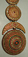 Plait Ornament (Jadanagam), Gold; inset with rock crystal, rubies, emeralds, and amethysts