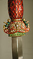 Jeweled and Enameled Ram's Head Dagger, Hilt: Gold, enameled and set with precious stones; kundan technique
Blade: steel