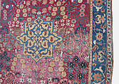 Vase Carpet, Cotton (warp), silk (weft), wool (weft and pile); asymmetrically knotted pile