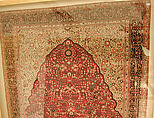 Pashmina Carpet with Gateway-and-Millefleur Pattern, Cotton (warp and weft), pashmina wool (pile); asymmetrically knotted pile