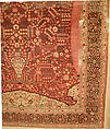 Pashmina Carpet with Gateway-and-Millefleur Pattern, Cotton (warp and weft), pashmina wool (pile); asymmetrically knotted pile