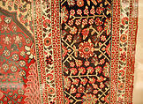 Pashmina Carpet with Gateway-and-Millefleur Pattern, Cotton (warp and weft), pashmina wool (pile); asymmetrically knotted pile