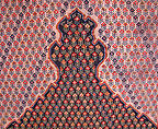 "Senneh" Prayer Rug, Cotton (warp), wool (weft); tapestry-woven