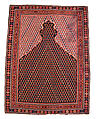 "Senneh" Prayer Rug, Cotton (warp), wool (weft); tapestry-woven