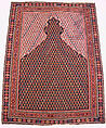 "Senneh" Prayer Rug, Cotton (warp), wool (weft); tapestry-woven