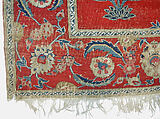 Carpet with Irises, Tulips, and Other Flowering Plants, Cotton (warp and weft); wool (pile); asymmetrically knotted pile