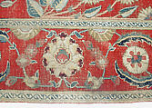 Carpet with Irises, Tulips, and Other Flowering Plants, Cotton (warp and weft); wool (pile); asymmetrically knotted pile