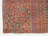 Carpet Fragment, Wool (warp, weft, and pile); asymmetrically knotted pile