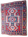 Double-Ended Bellini-Design Kazak Carpet, Wool (warp, weft, and pile); symmetrically woven pile