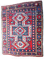 Double-Ended Bellini-Design Kazak Carpet, Wool (warp, weft, and pile); symmetrically woven pile