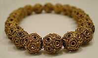 Necklace, Gold sheet; granulation, twisted wire