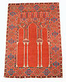 Prayer Rug with Triple Arch Design, Wool (warp, weft, and pile); symmetrically knotted pile