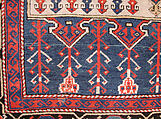 Carpet with Double-Ended Triple Niche, Wool (warp, weft, and pile); symmetrically knotted pile