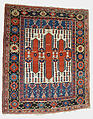 Carpet with Double-Ended Triple Niche, Wool (warp, weft, and pile); symmetrically knotted pile