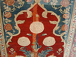 Carpet with Niche and Flower Design, Cotton (warp and weft), silk (weft), wool (pile); asymmetrically knotted pile