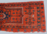 Storage Bag Fragment, Wool (warp, weft and pile), cotton (pile); asymmetrically knotted pile