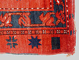 Storage Bag Fragment, Wool (warp, weft and pile), cotton (pile); asymmetrically knotted pile
