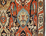 Carpet, Cotton (warp), wool (weft); symmetrically woven pile