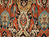 Carpet, Cotton (warp), wool (weft); symmetrically woven pile