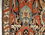 Carpet, Cotton (warp), wool (weft); symmetrically woven pile