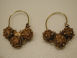 Earrings, Gold; filigree and granulation