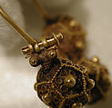 Earrings, Gold; filigree and granulation