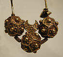 Earrings, Gold; filigree and granulation