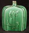Bottle, Stonepaste; molded and glazed