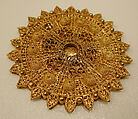 Roundel, Gold; filigree, granulation