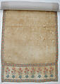 Sash (<Patka>) with a Floral Border, Cotton, silk; plain weave, embroidered