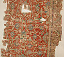 Carpet with Chintimani Border and Lotus Design, Animal hair (warp and weft), wool (pile); asymmetrically knotted pile