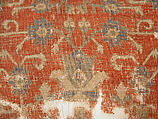 Carpet with Chintimani Border and Lotus Design, Animal hair (warp and weft), wool (pile); asymmetrically knotted pile