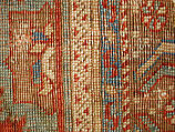 Carpet with Chintimani Border and Lotus Design, Animal hair (warp and weft), wool (pile); asymmetrically knotted pile