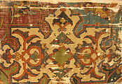 Khurasan Carpet Fragment, Cotton (warp), silk (weft), wool (weft and pile); asymmetrically knotted pile