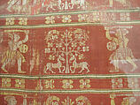 Part of a Hanging or Curtain, Silk; satin weave with weft-patterned and warp-patterned stripes