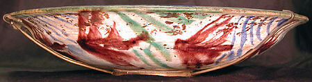 Dish, Stonepaste; underglaze painted
