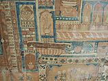 Kalamkari Hanging with Figures in an Architectural Setting, Cotton; plain weave, mordant-painted and dyed, resist-dyed
