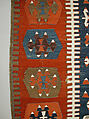 Carpet, Wool, cotton, and silver mtal wrapped thread