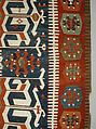 Carpet, Wool, cotton, and silver mtal wrapped thread