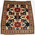 Star Kazak Carpet, Wool (warp, weft, and pile); symmetrically knotted pile