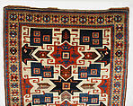 Star Kazak Carpet, Wool (warp, weft, and pile); symmetrically knotted pile