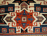 Star Kazak Carpet, Wool (warp, weft, and pile); symmetrically knotted pile