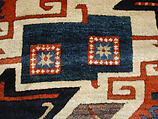 Star Kazak Carpet, Wool (warp, weft, and pile); symmetrically knotted pile