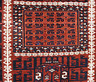 Tent Door Hanging (Ensi), Wool (warp, weft and pile), cotton (pile); symmetrically knotted pile