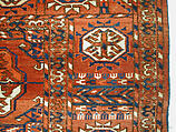 Tekke Main Carpet, Wool (warp), wool (weft and pile); asymmetrically knotted pile