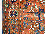 Tekke Main Carpet, Wool (warp), wool (weft and pile); asymmetrically knotted pile
